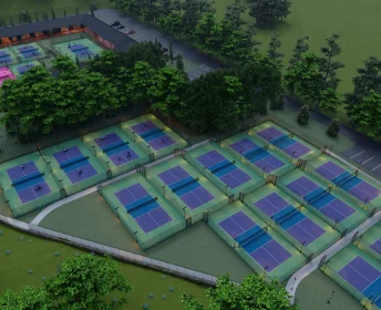 Thi công sân pickleball USA DECOTURF 8NO